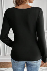 Round Neck Long Sleeve Top OutfitFlow
